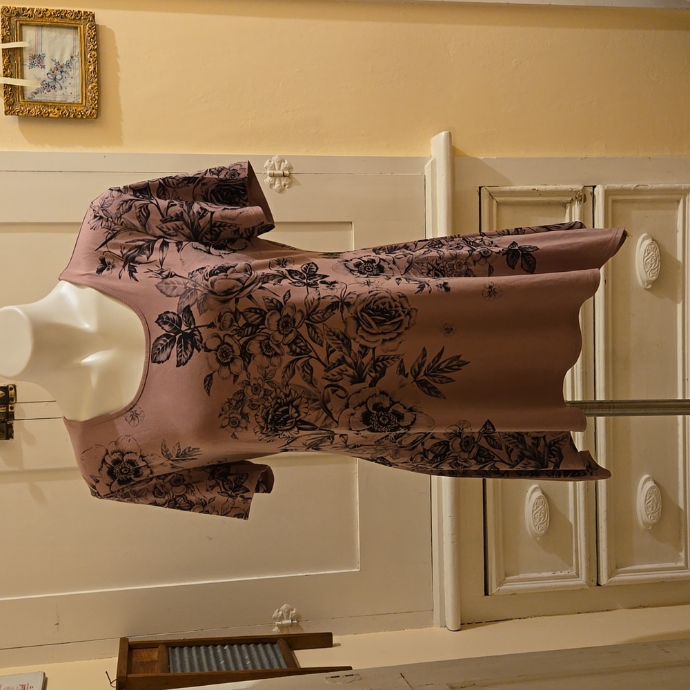 Blue Mood stretchy dusty rose printed tunic Sz S 🎁